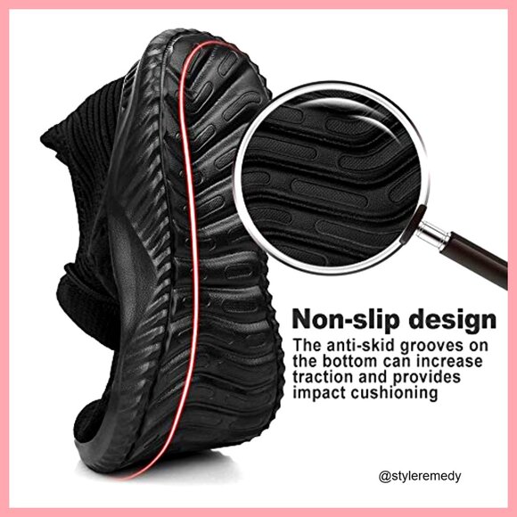 Slip On Walking Shoes Lightweight Breathable Non Slip Running Sneakers